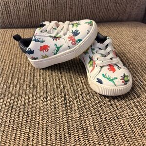 Carter's White Sneakers with Dinosaur Print